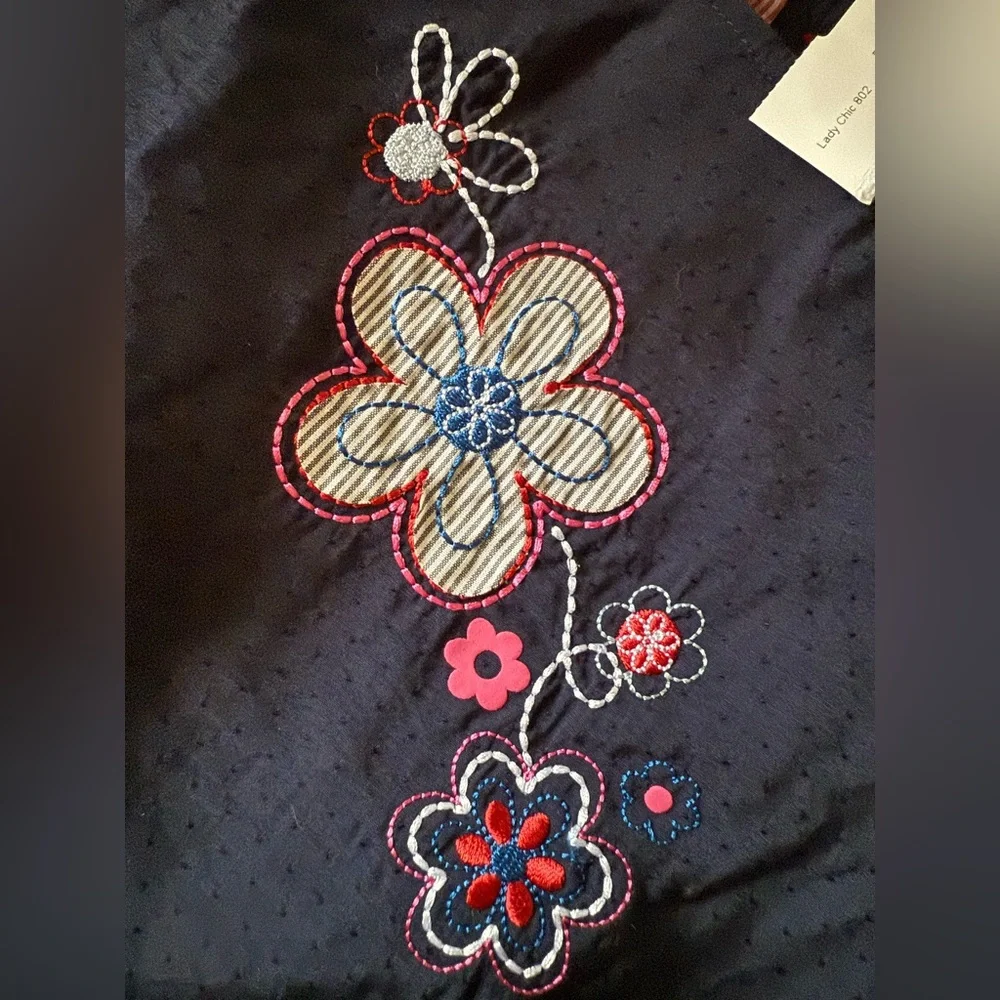 NWT | Petit Lem Floral Embroidered 3PC set w/ Bloomers & headband, 18M, MSRP $62